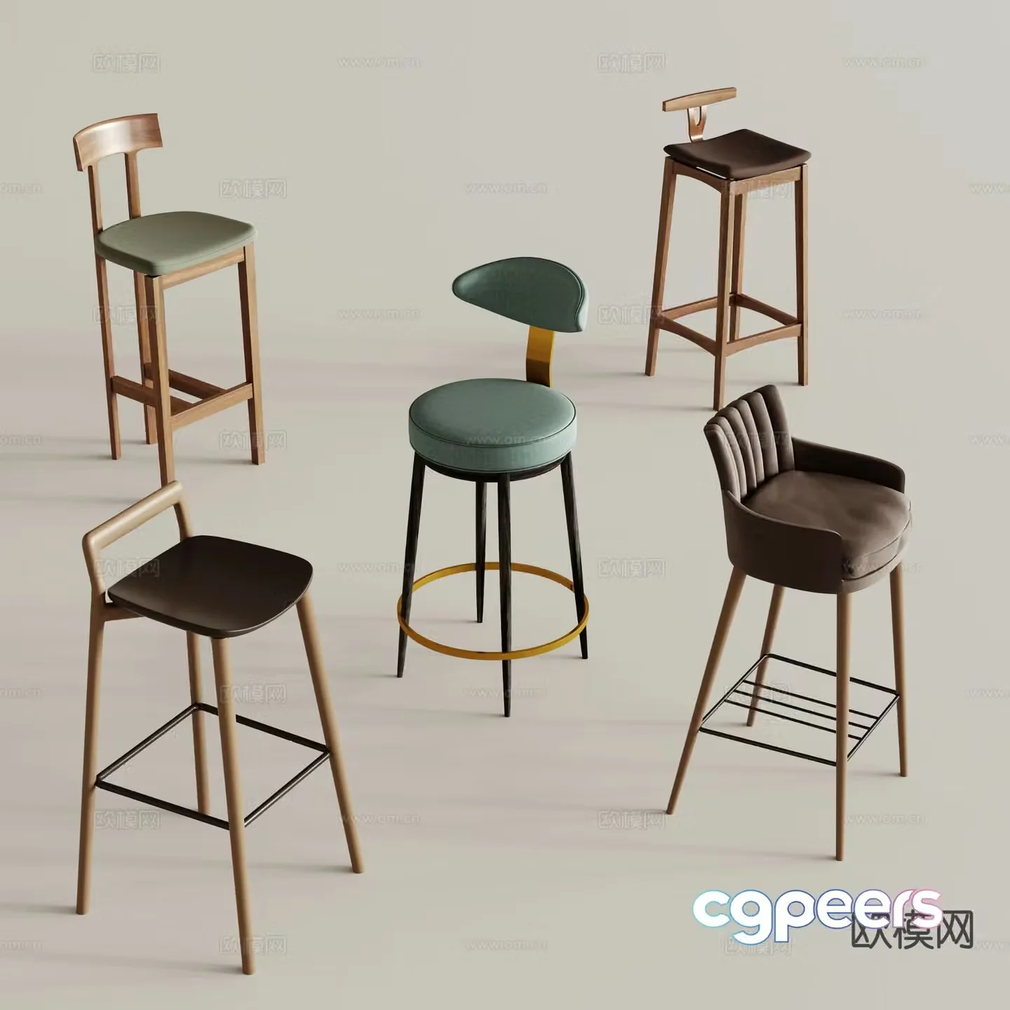 Modern bar chair bar stool bar stool 3d model