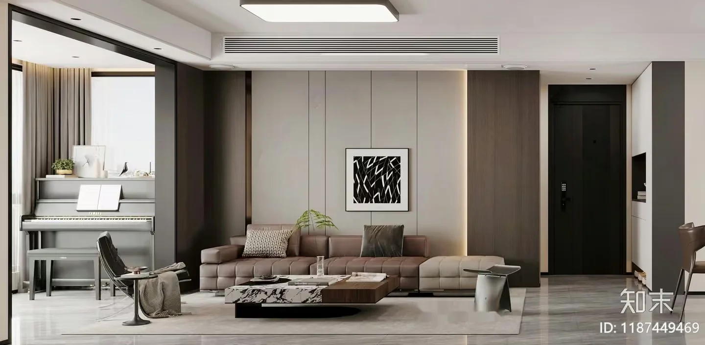 Modern Living Room 3D Model – 12032 – CORONA Render