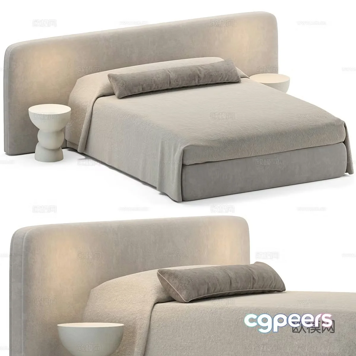 Silent Back Bed 3D Model 3D Model