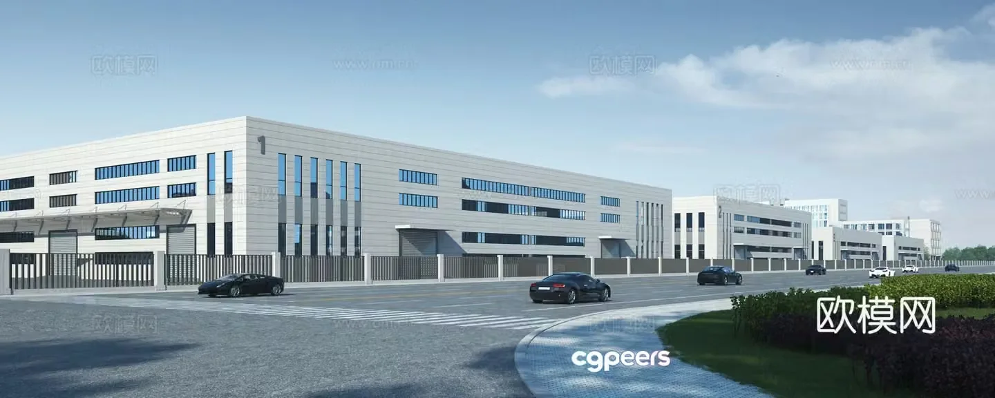 Industrial factory 3D model