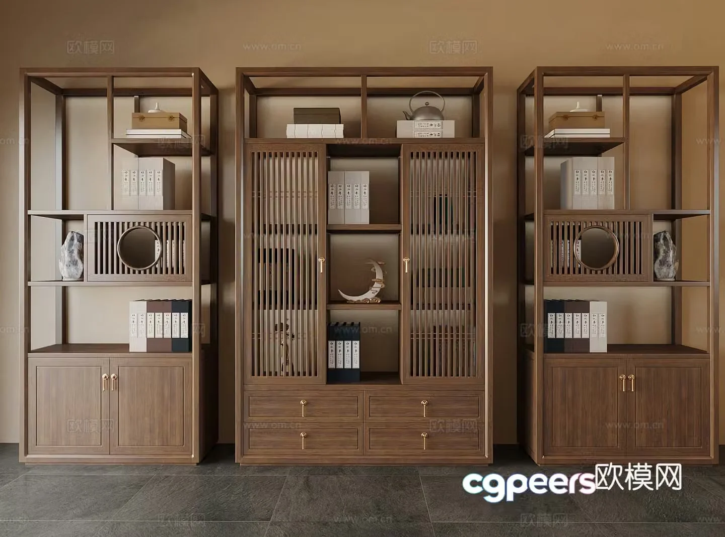 New Chinese style 3D model of Bo Gu shelf