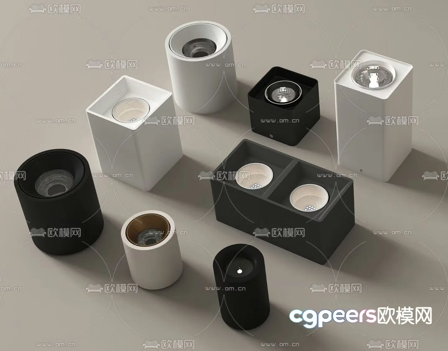 Downlight Spotlight Bull’s Eye Lamp Long Downlight 3d model