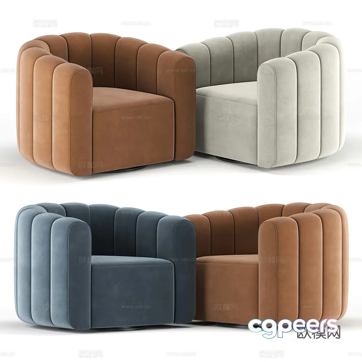 Modern single sofa casual sofa 3d model