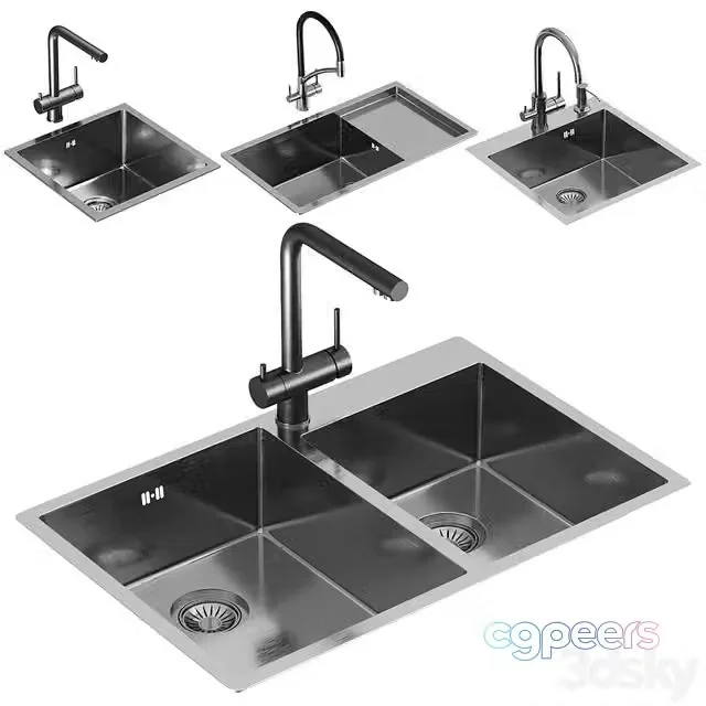 3ds Max Free – Kitchen sink set