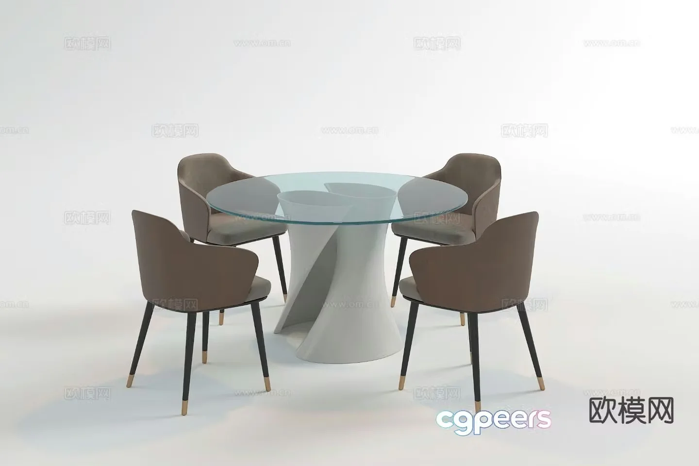 Modern negotiation table leisure table and chairs 3d model