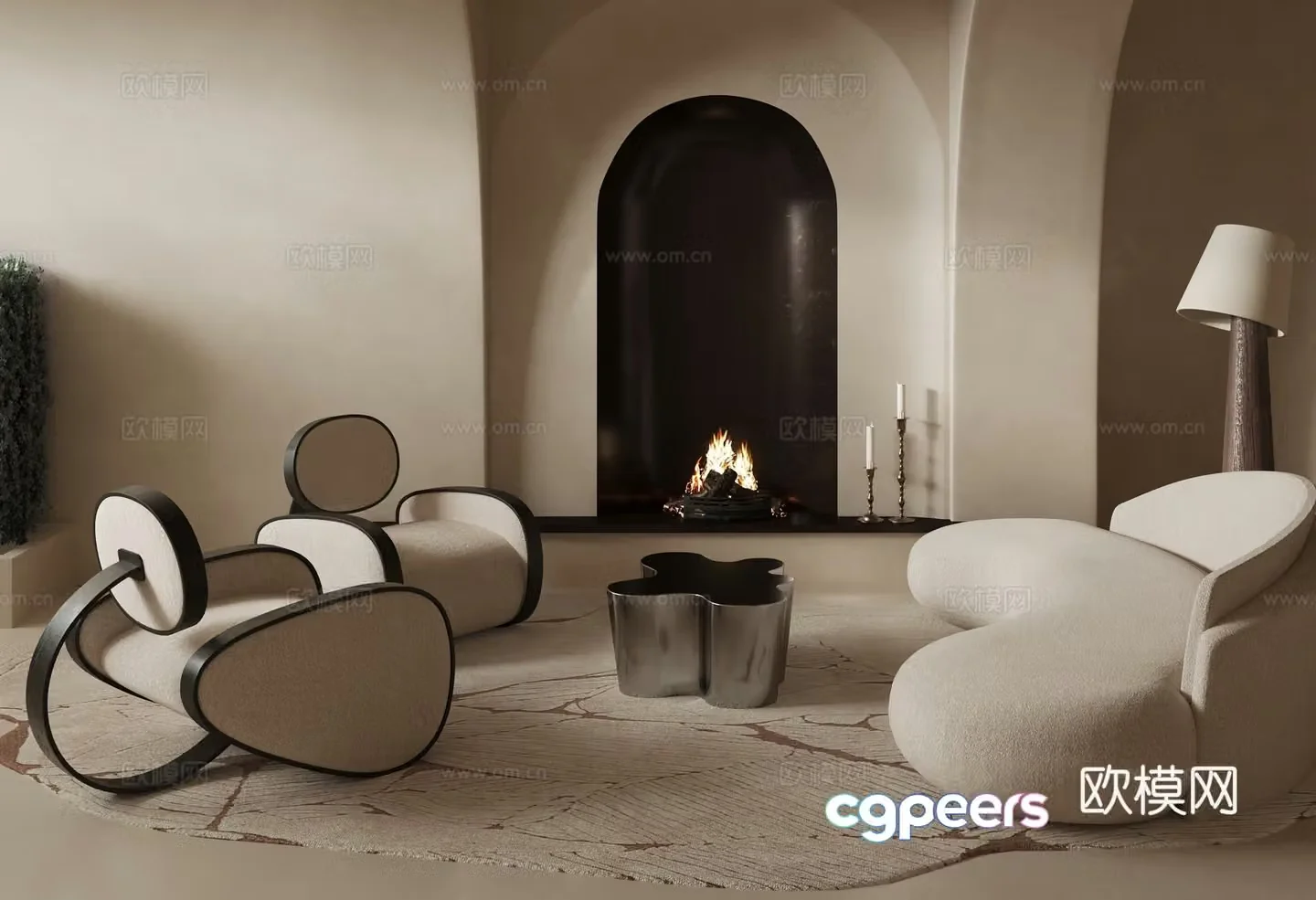 Wabi Sabi modular sofa curved sofa 3d model