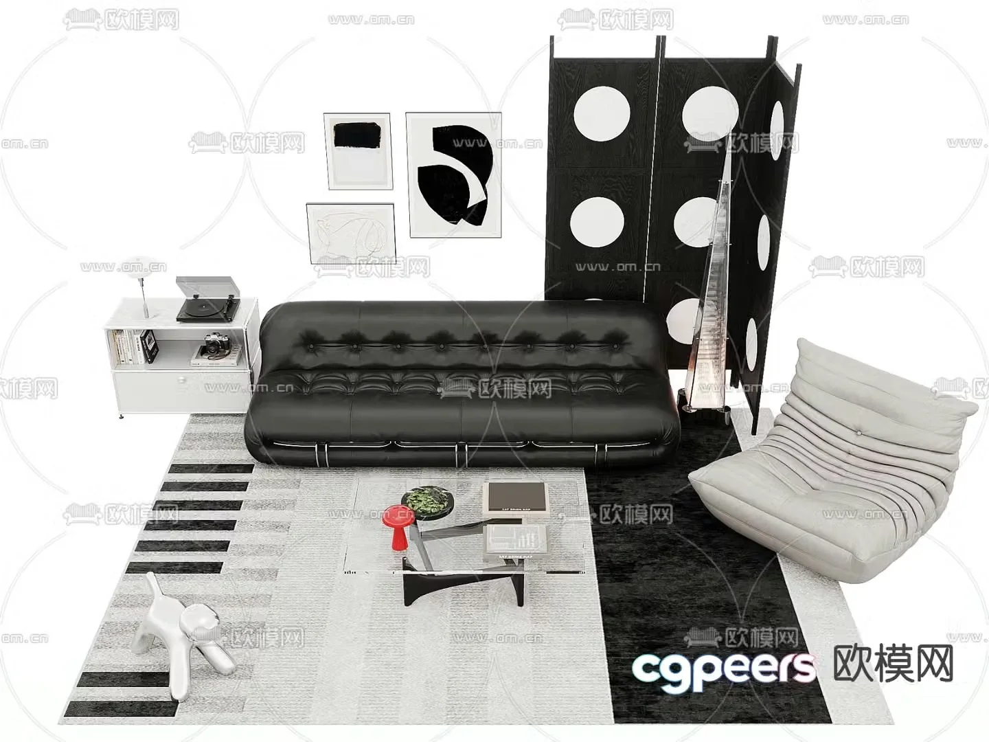 Modern sectional sofa 3d model