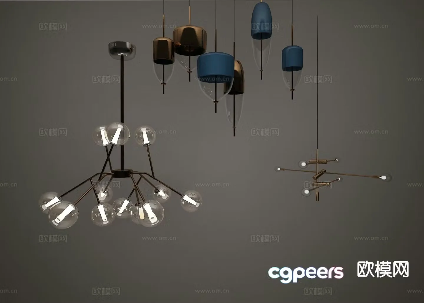 Nordic chandelier art chandelier 3d model