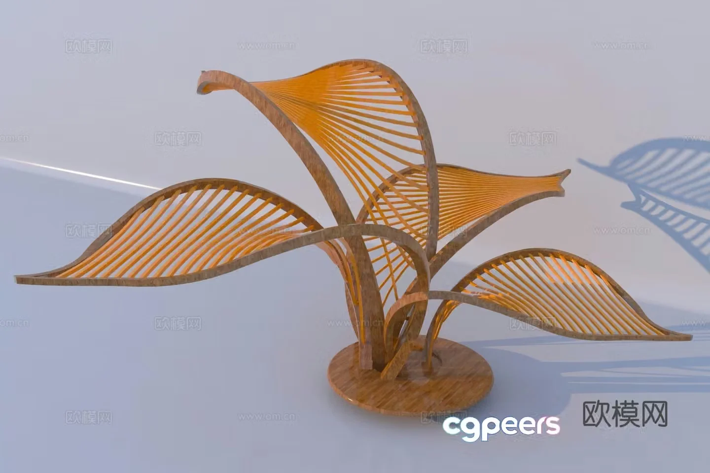 Modern landscape corridor frame 3d model