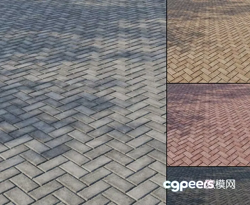 Stone outdoor brick paving 3d model