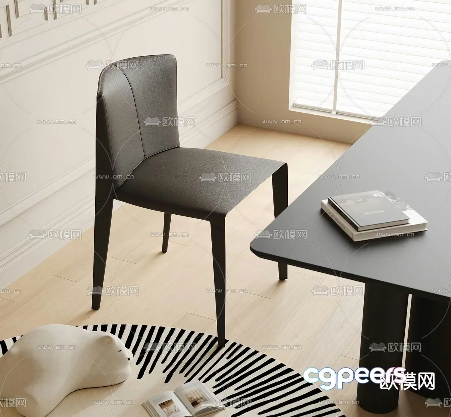 Modern chair dining chair 3d model