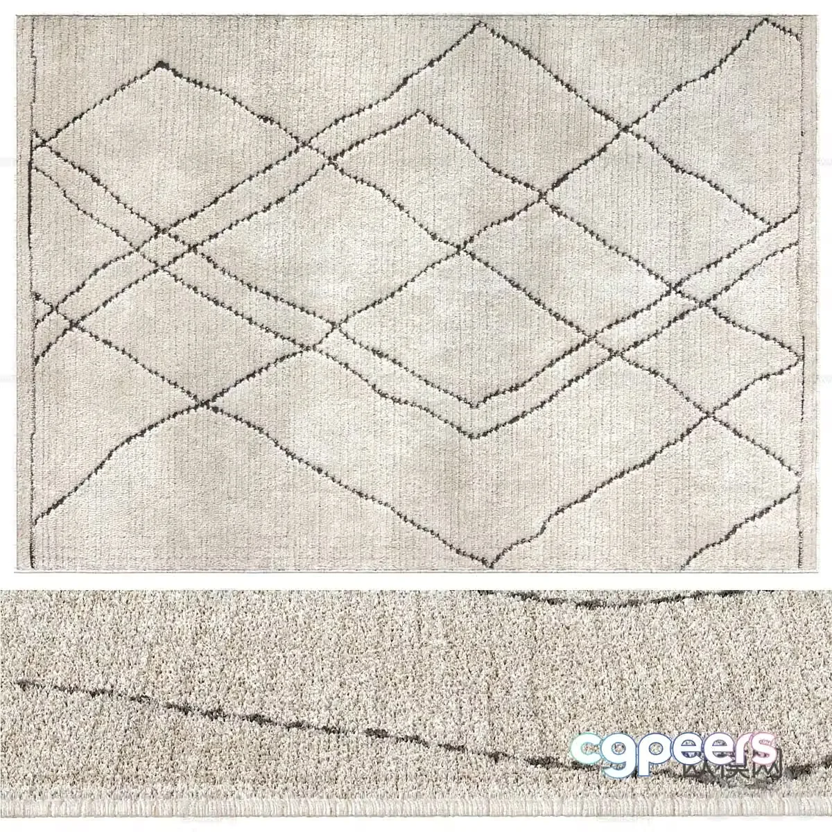 New Chinese style Wasabi wool fabric carpet 3D model