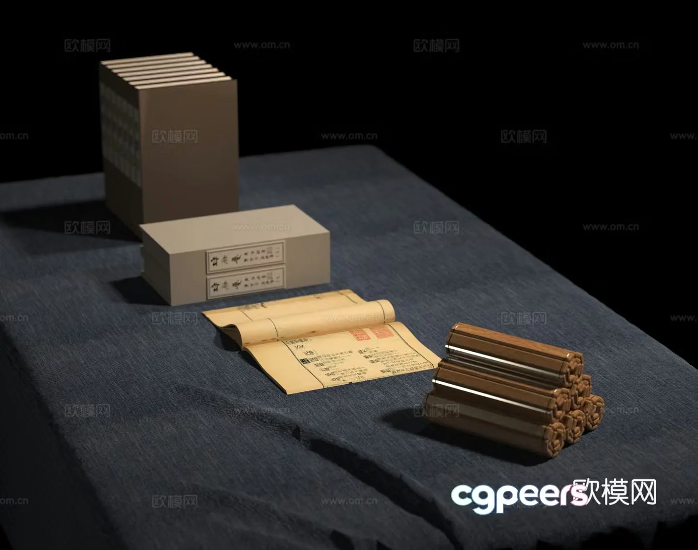 Books Chinese ancient books Book 3D model