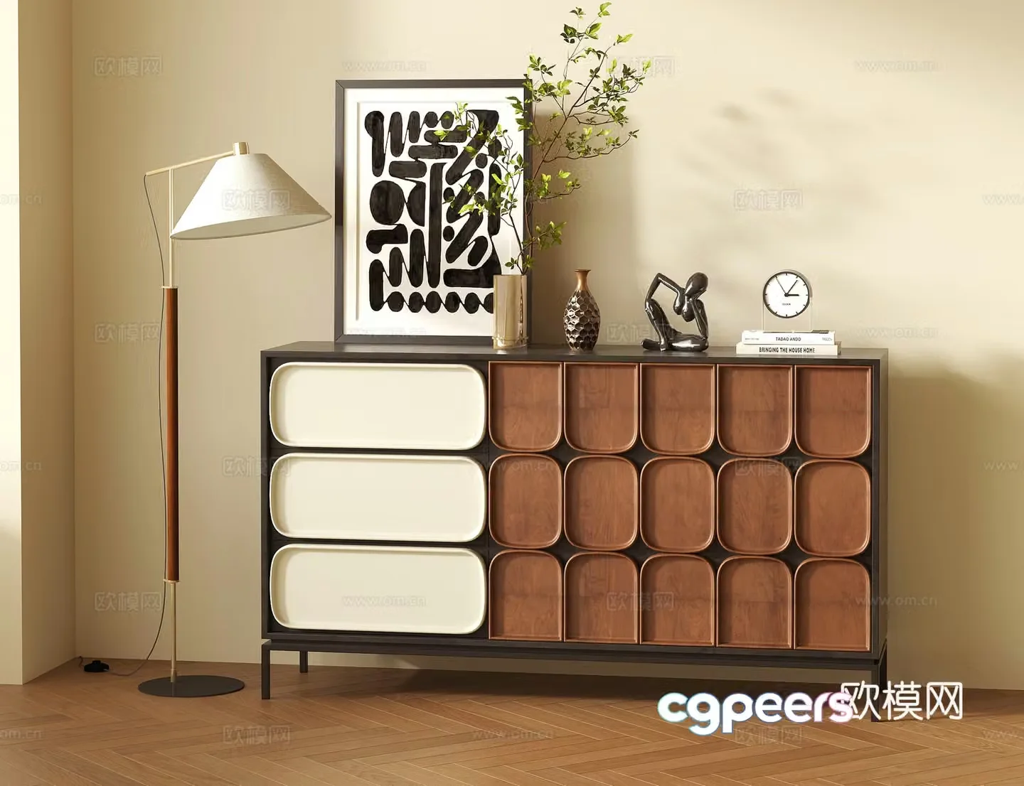 Modern porch cabinet side cabinet decorative cabinet end view cabinet low cabinet side cabinet storage cabinet accessories 3d model