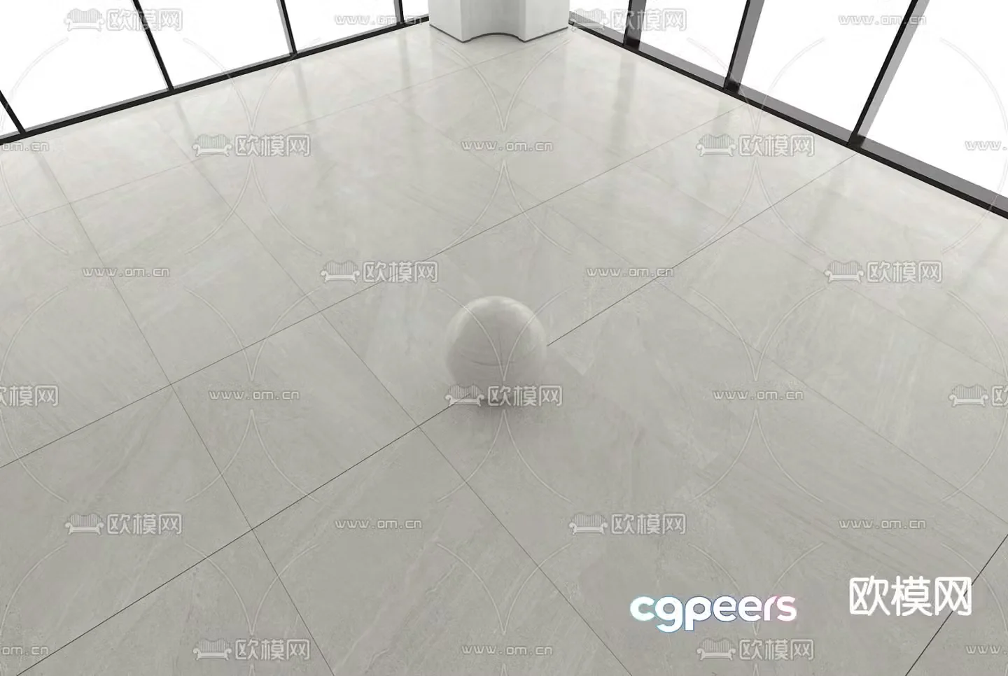 Gray marble floor tiles 3d model