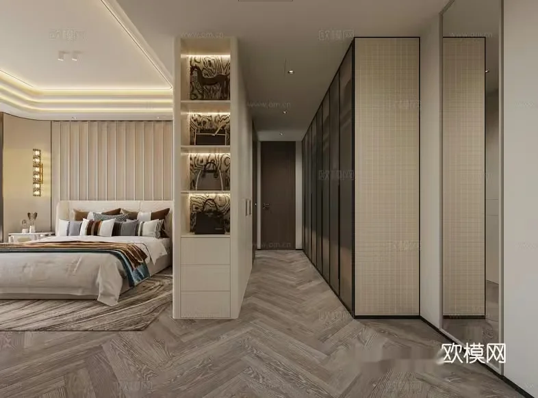 Modern Bedroom 3D Model – 3050 – CORONA Render