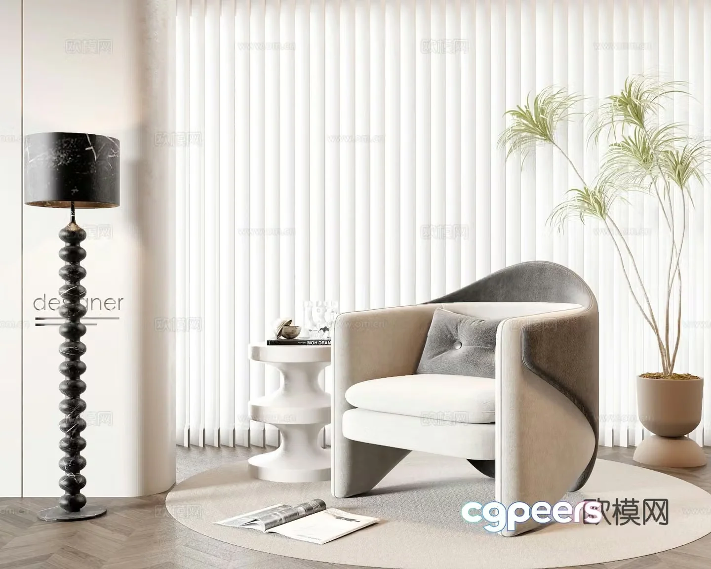 Single sofa leisure sofa 3d model