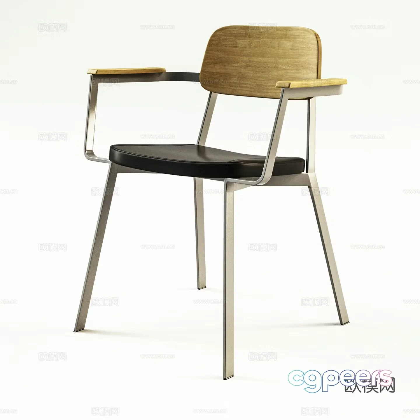 Modern bar chair Wrought iron bar chair Cafe restaurant bar chair 3d model
