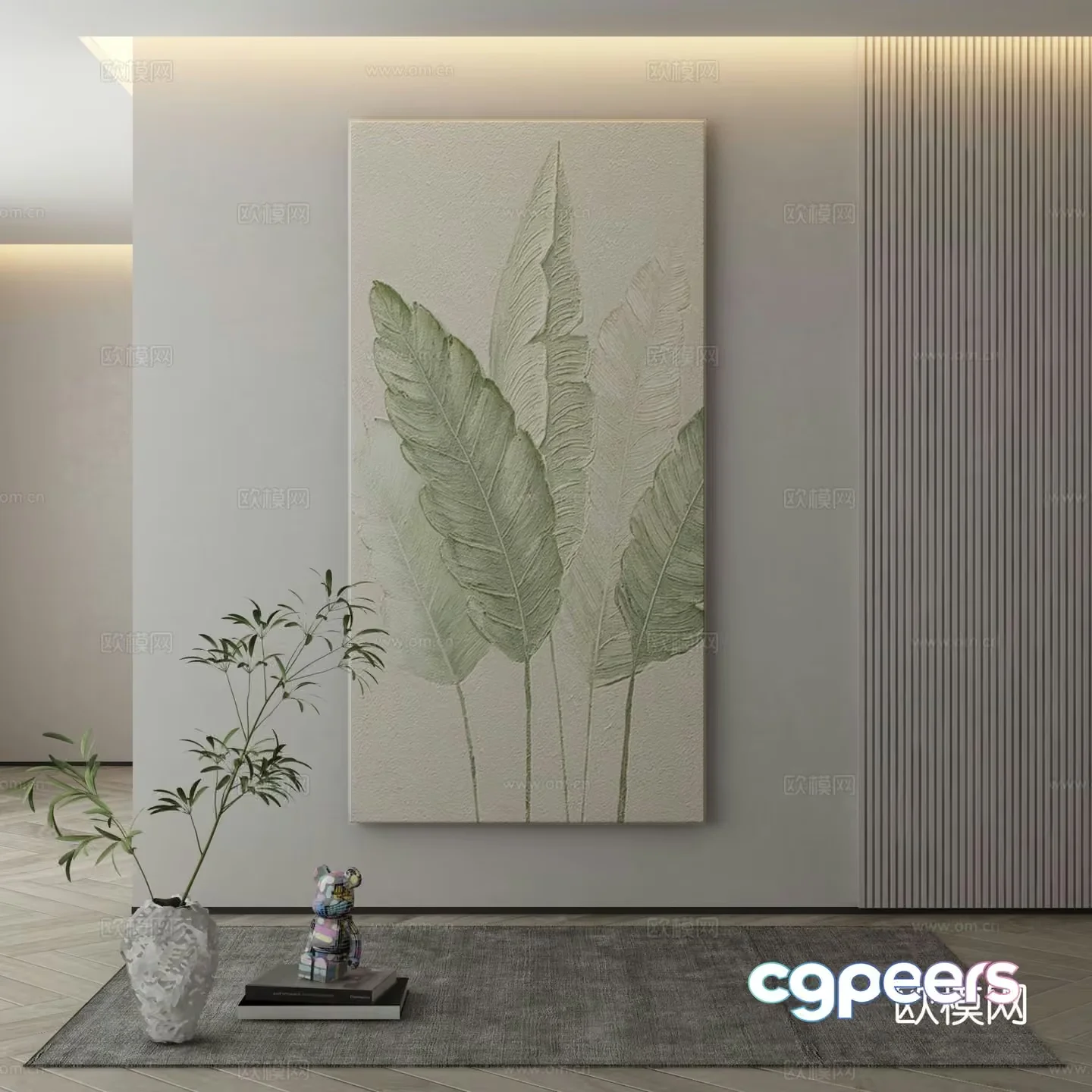 Modern Living Room 3D Model – 8342 – VRAY Render