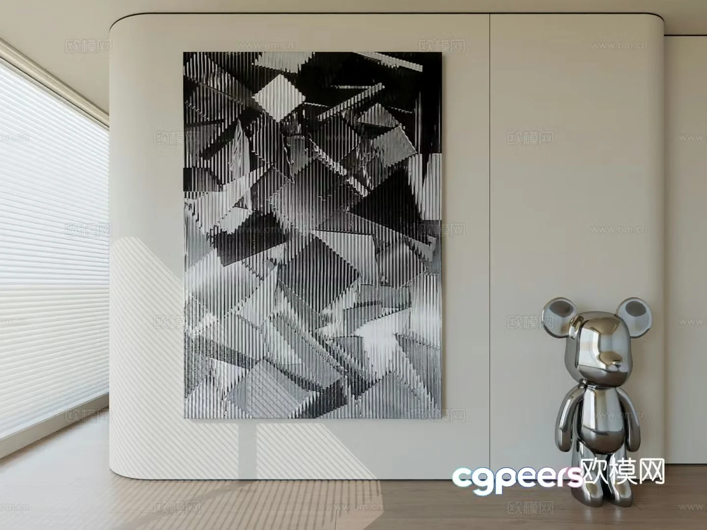 Modern minimalist hanging painting abstract art hanging painting 3d model