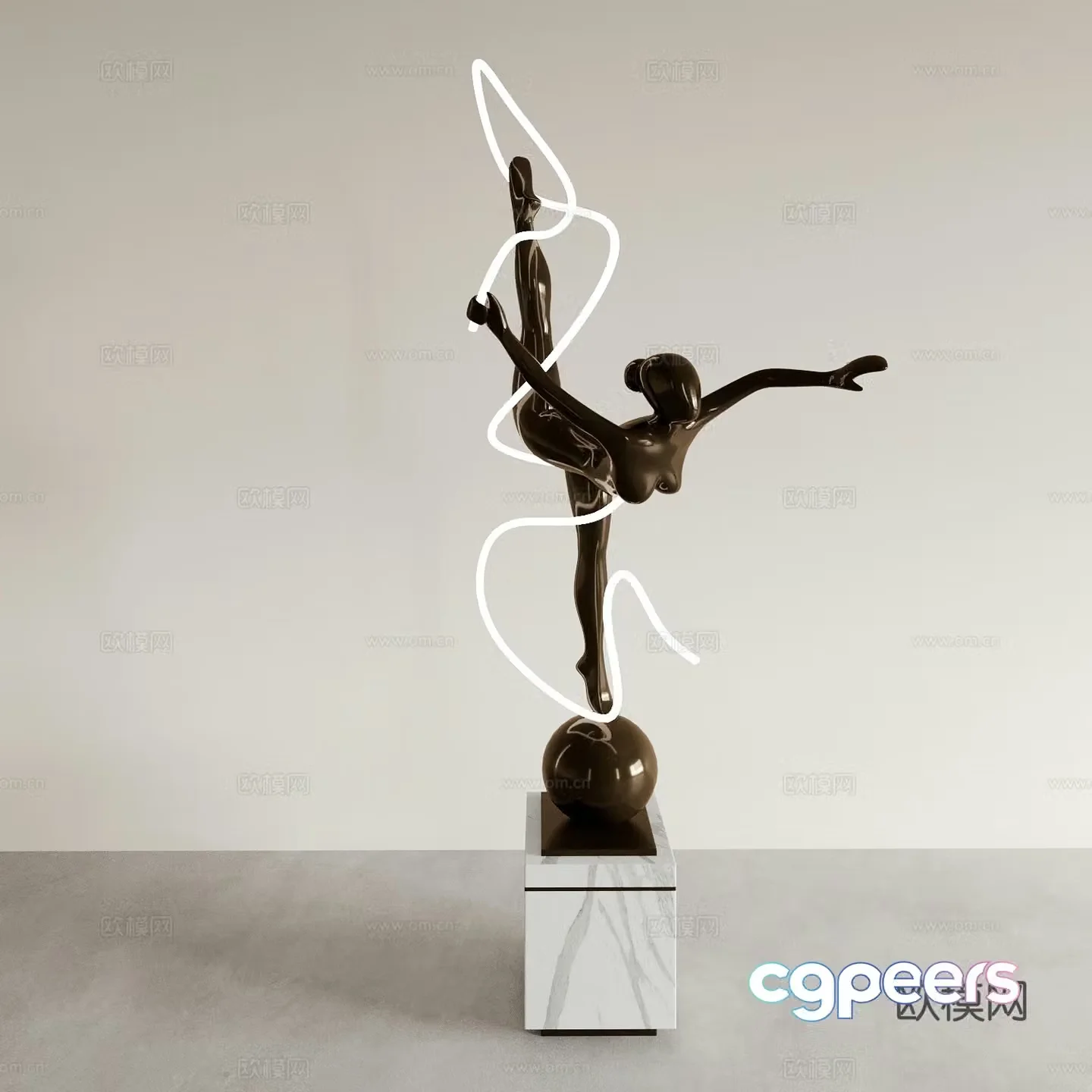 Dancer portrait sculpture humanoid sculpture 3d model
