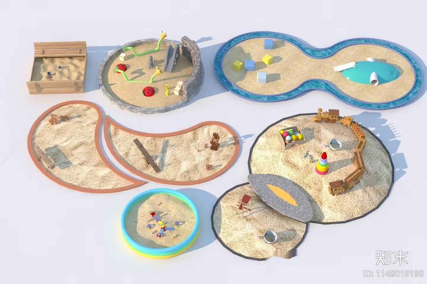 A 3D Model Of A Playground With Various Features 3D Model – 11394 – VRAY Render