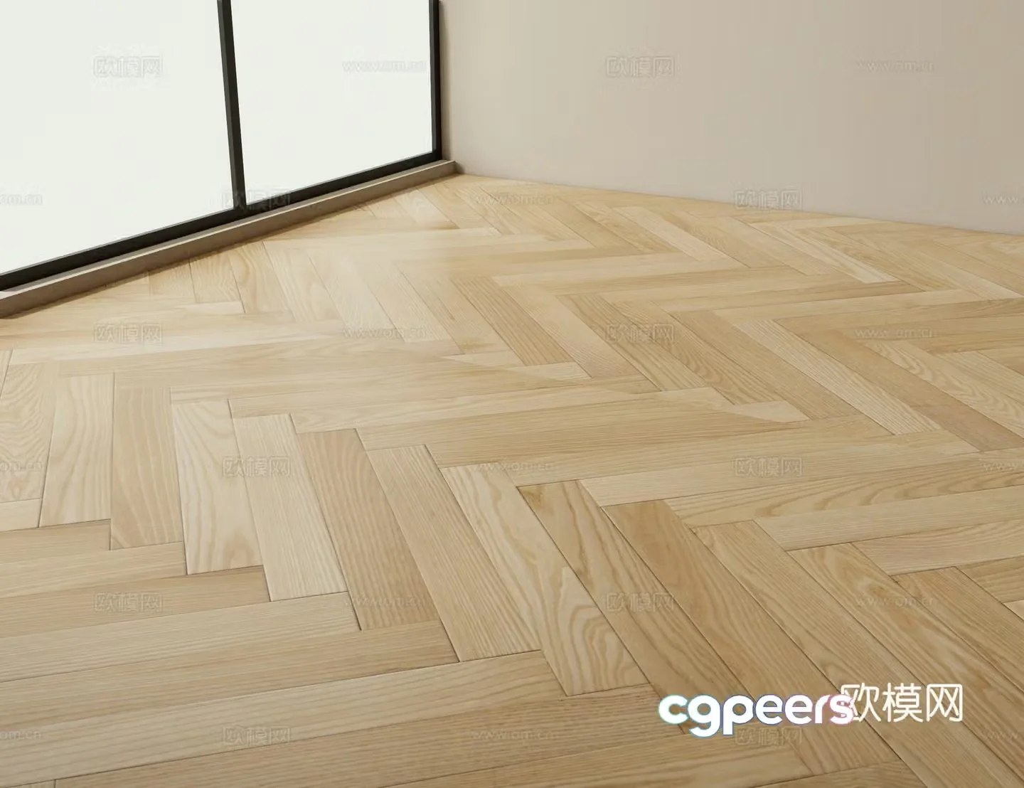 Modern floor Herringbone flooring 3d model
