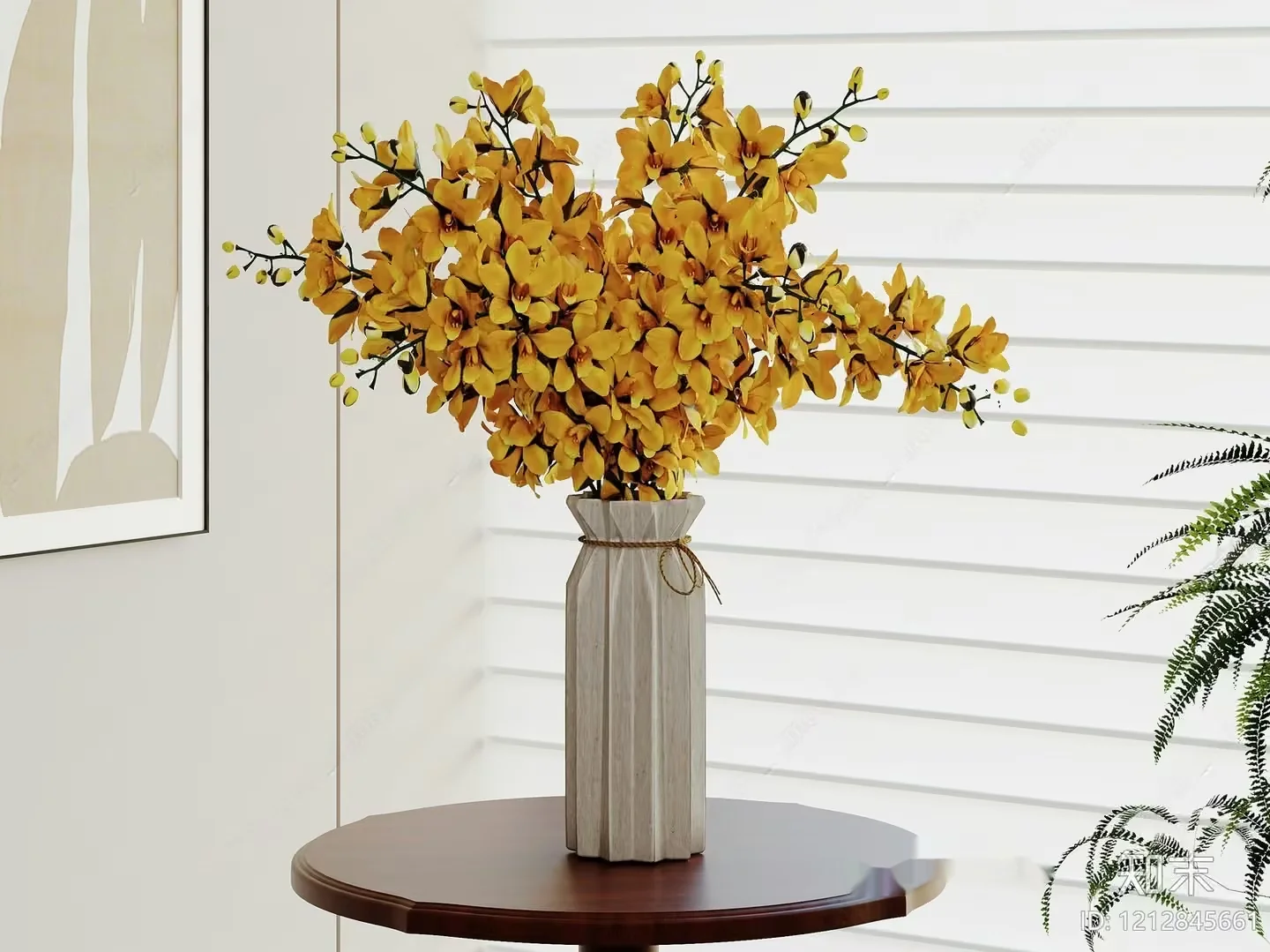 Yellow Orchid Arrangement 3D Model – 3286 – VRAY Render