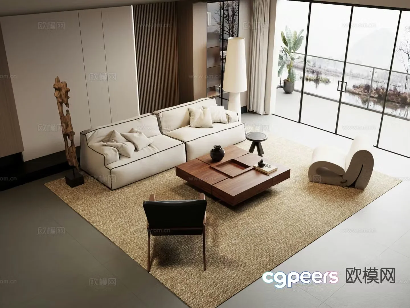 Medieval style modular sofa 3D model