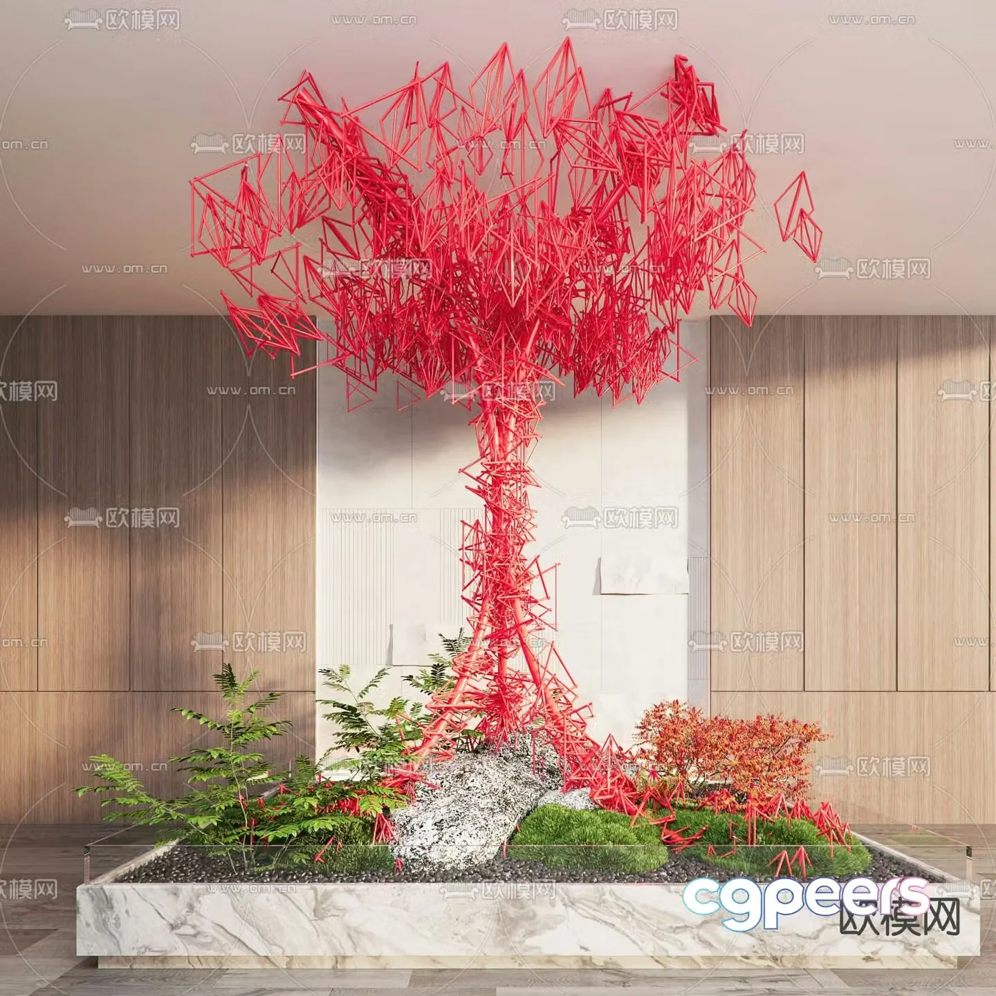 Indoor installation landscaping art installation 3d model