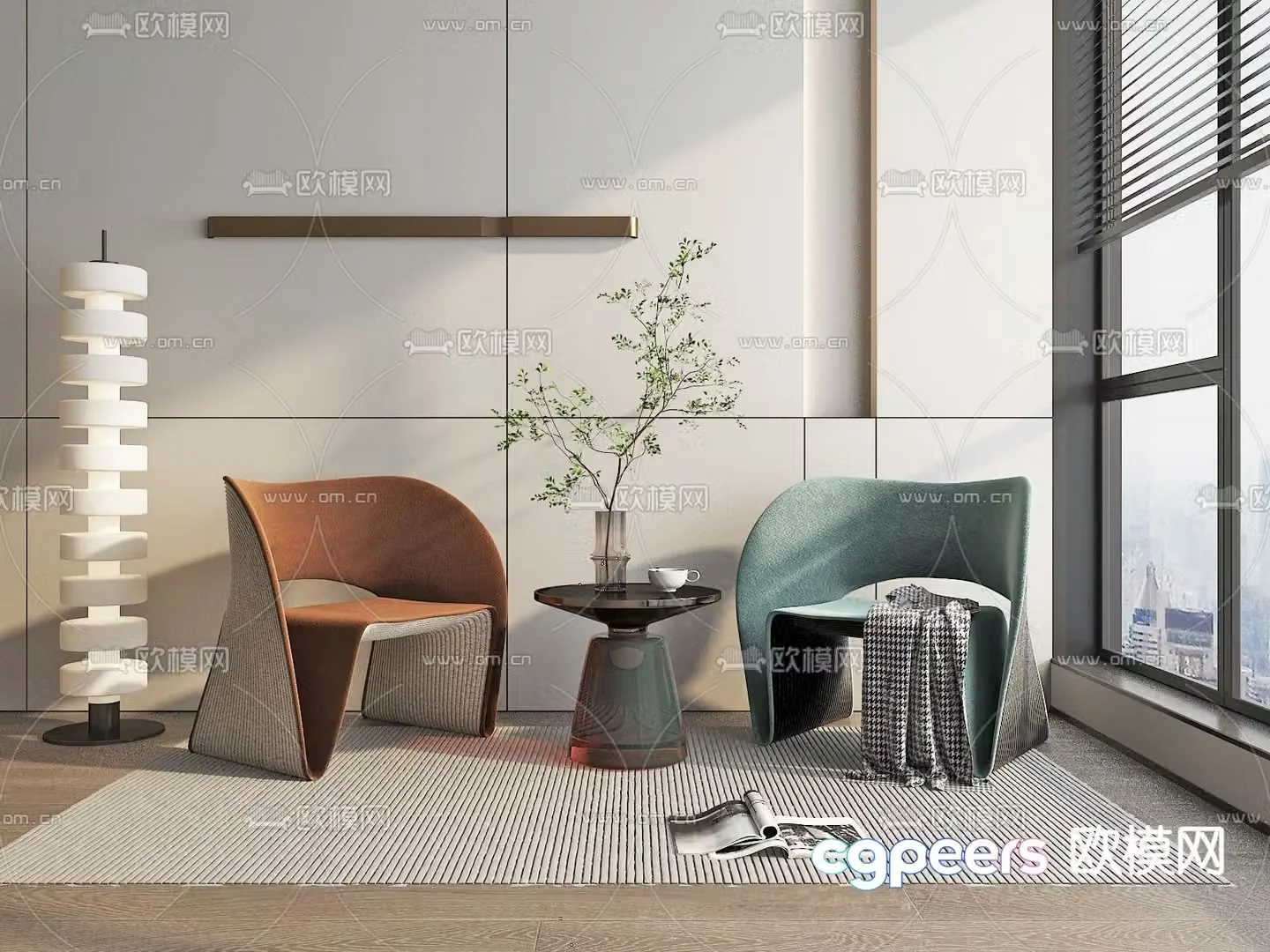 Modern chair casual chair 3d model