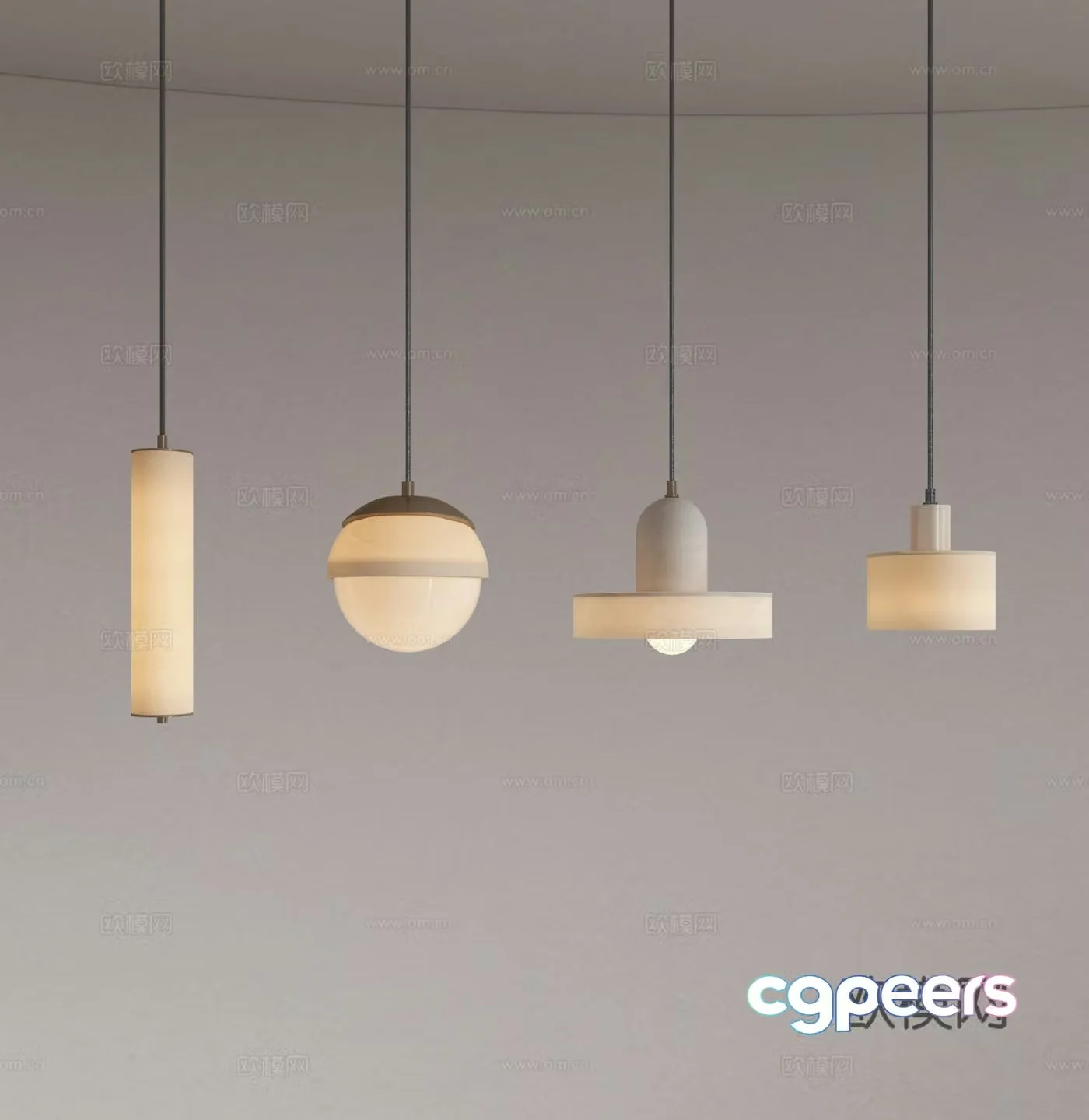 Modern light luxury metal chandeliers restaurant chandeliers bedside chandeliers 3D model