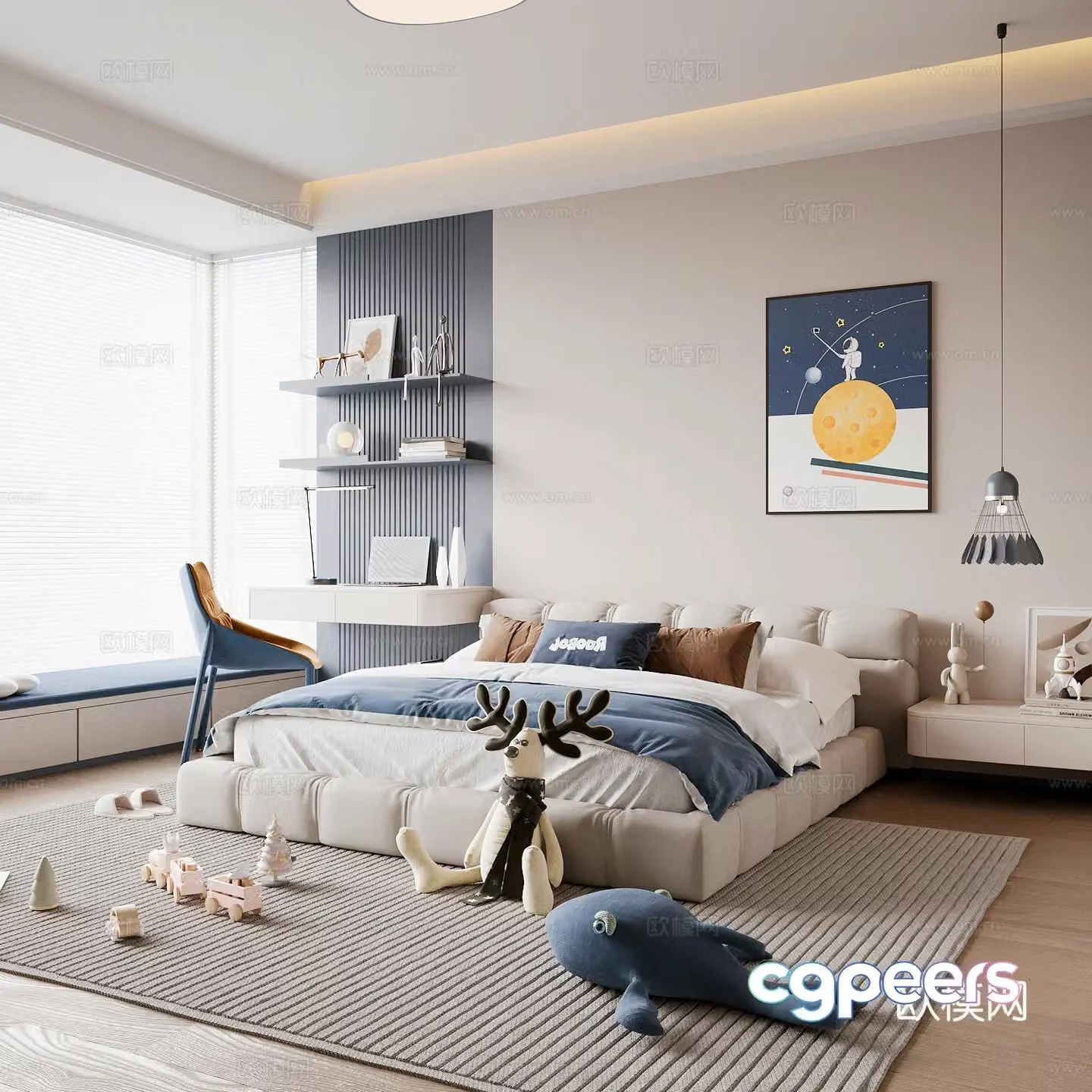 Modern children’s room boy’s room 3d model