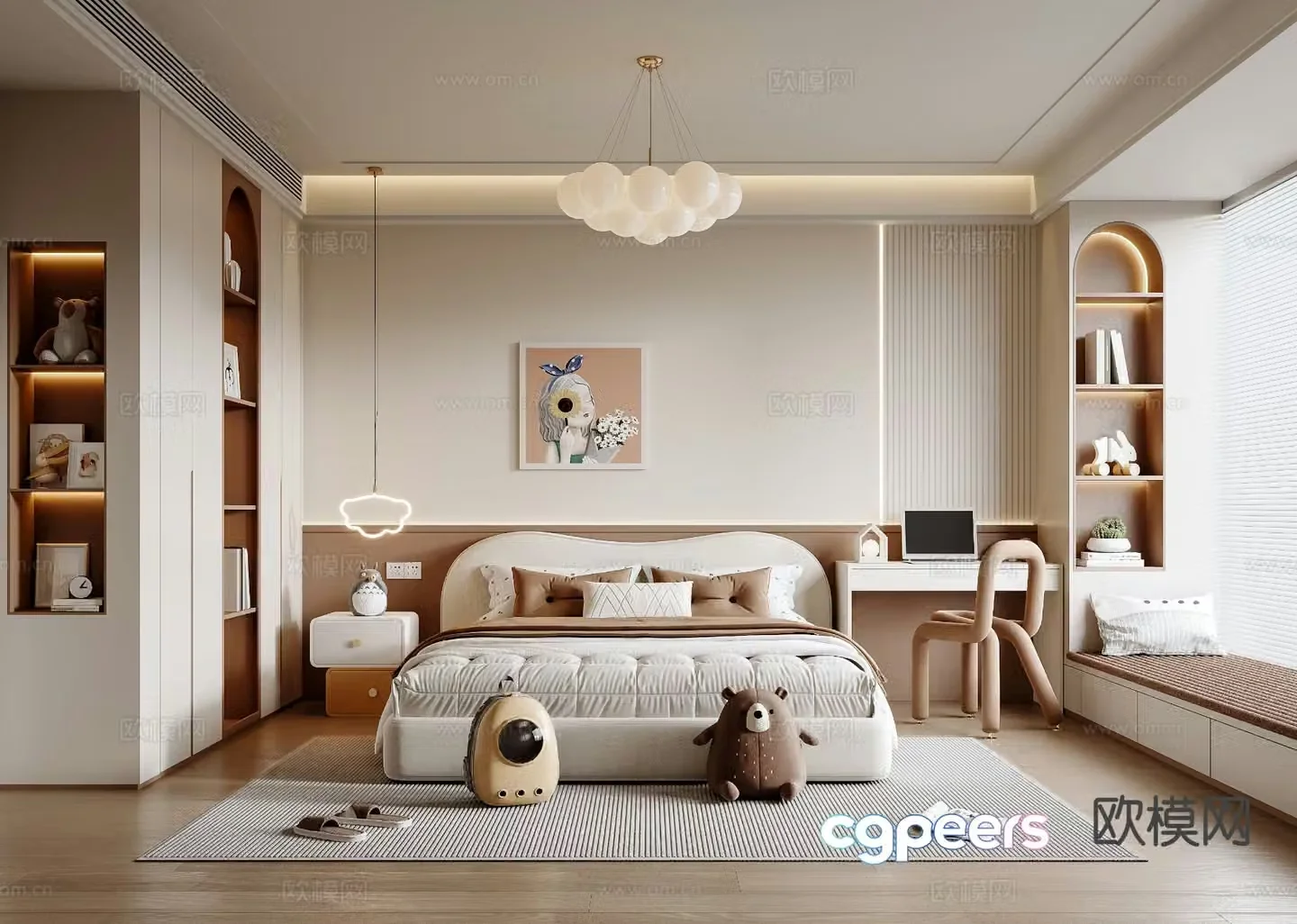Modern girl’s room children’s room 3d model