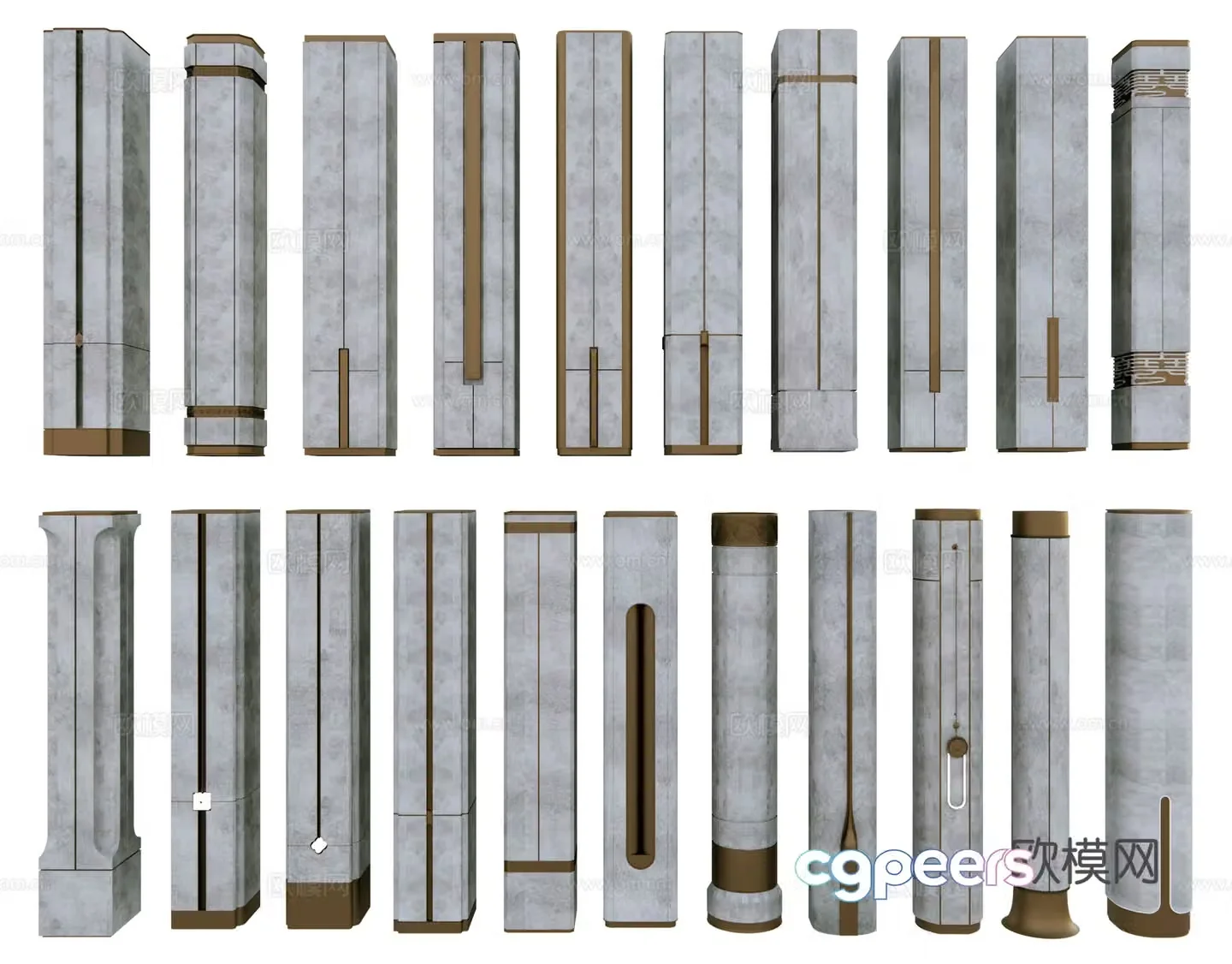 Modern pillars Decorative pillars Marble pillars Villa pillars Angle pillars Light luxury pillars 3D model
