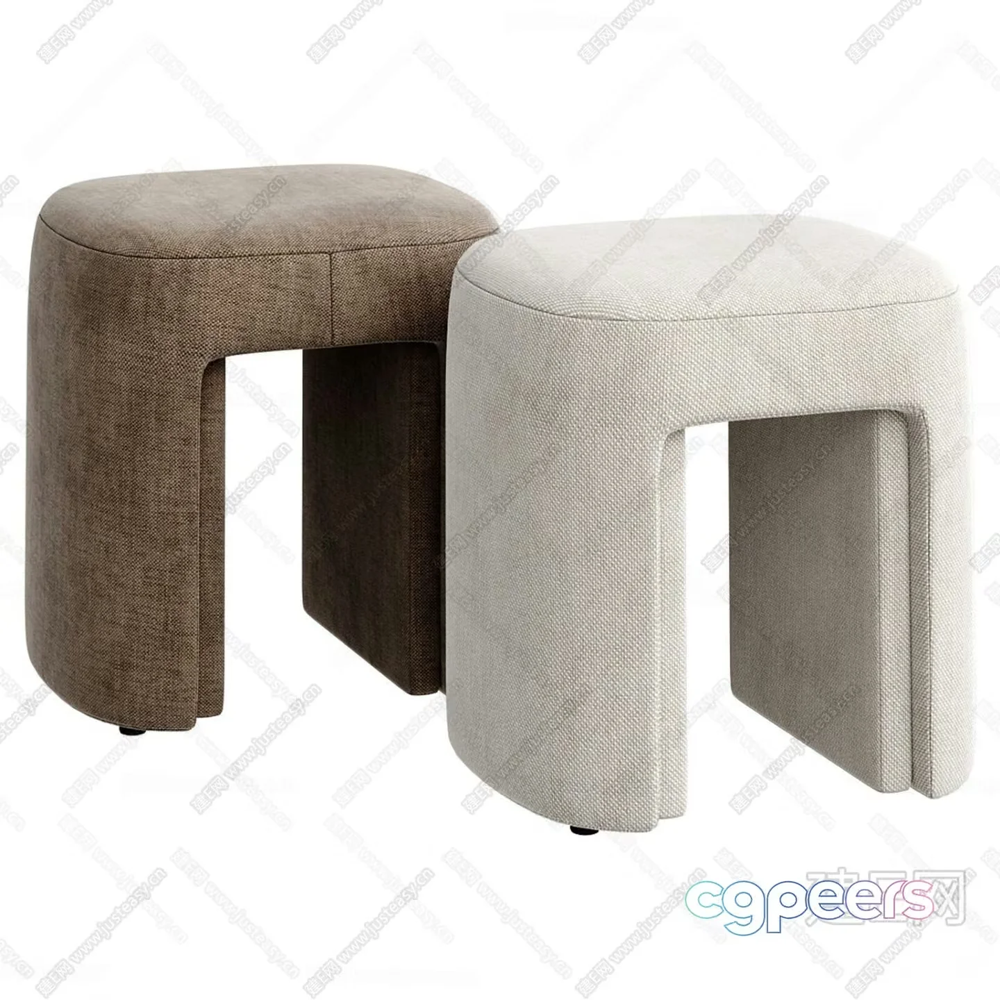 Modern Beige Stools 3D Model – 17067 – VRAY Render