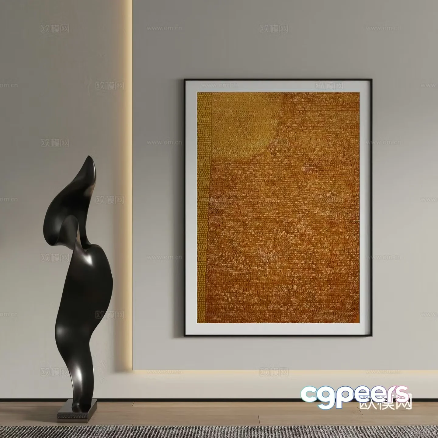 Modern decorative painting abstract painting hanging painting 3d model