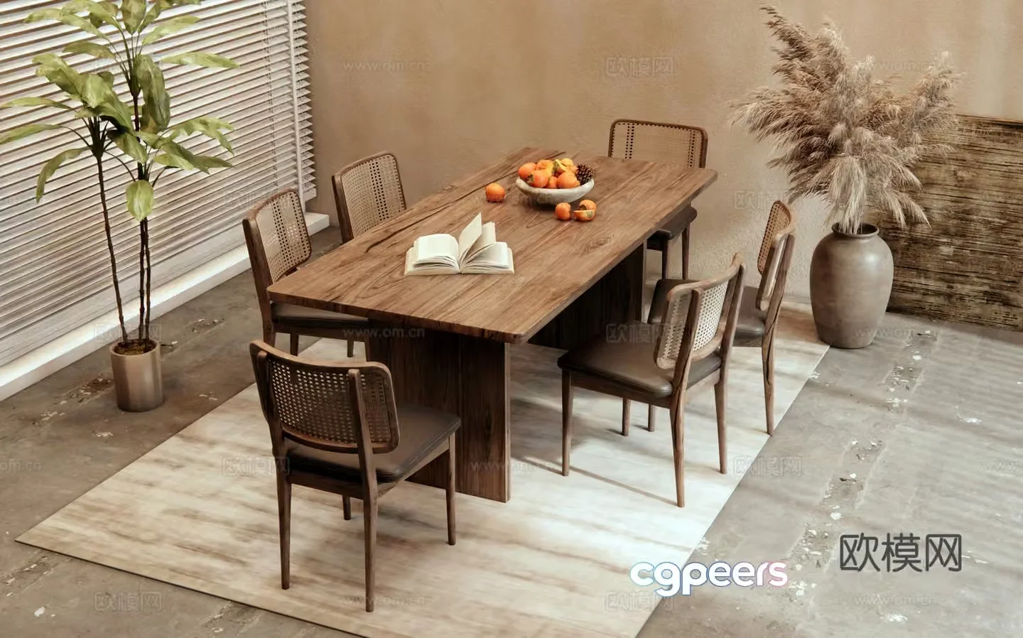 Wasabi Wind Dining Table and Chair 3D Model