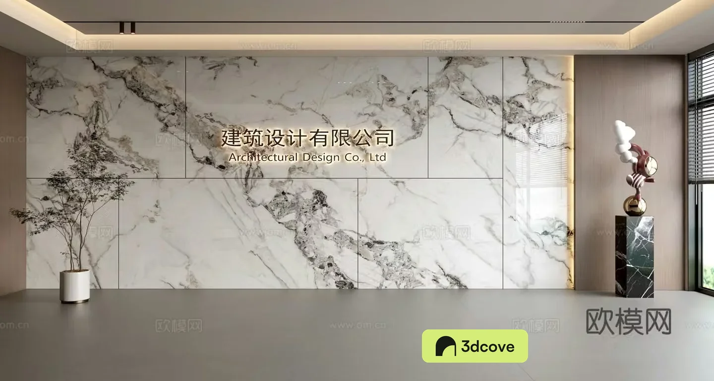 Modern front desk background wall Simple background wall Front desk reception area background wall Company front desk background wall