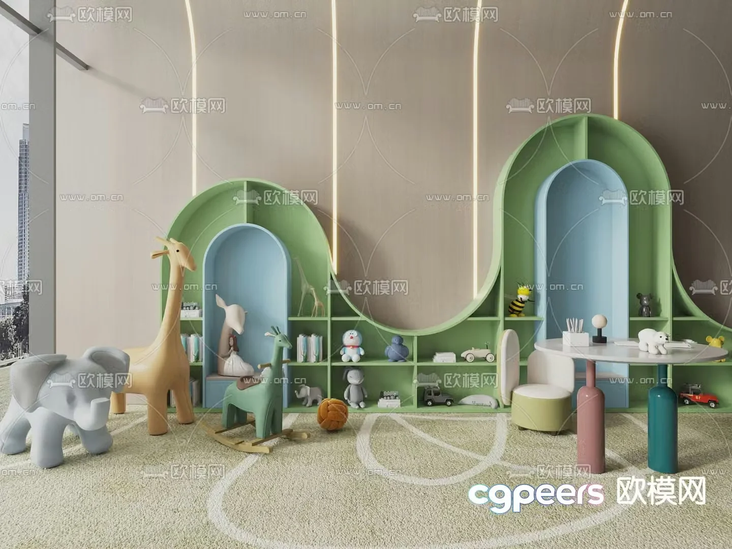 Children’s toy cabinet storage cabinet 3d model