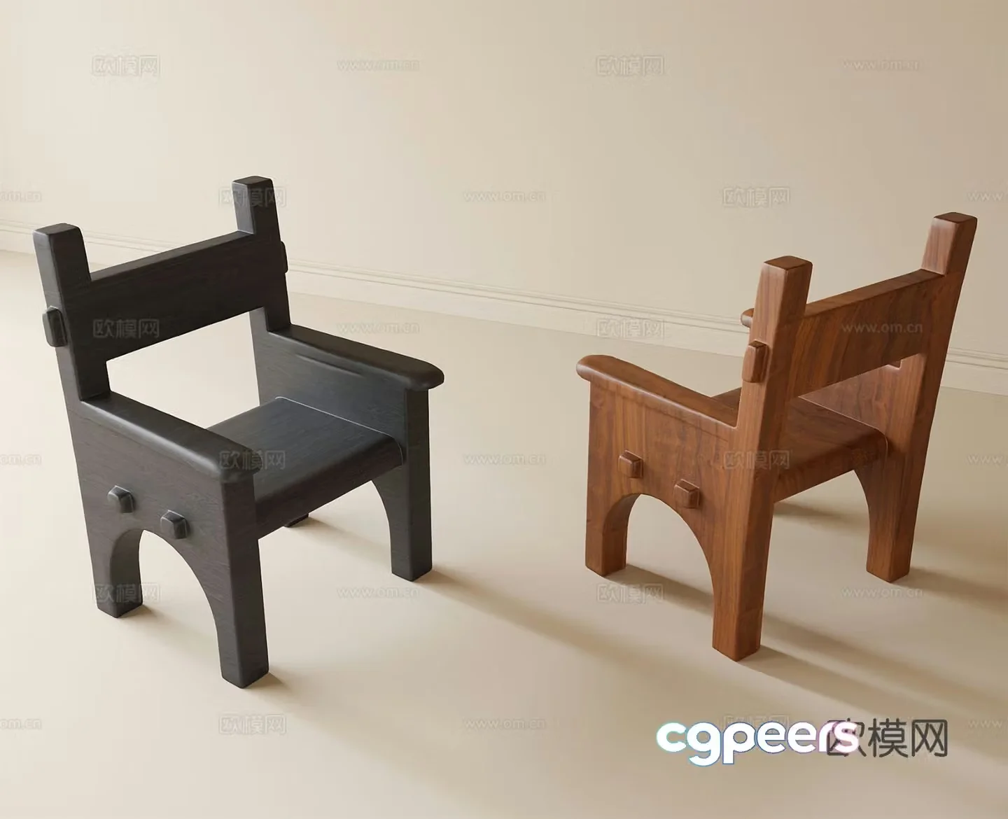 Wabi-sabi chair dining chair 3d model