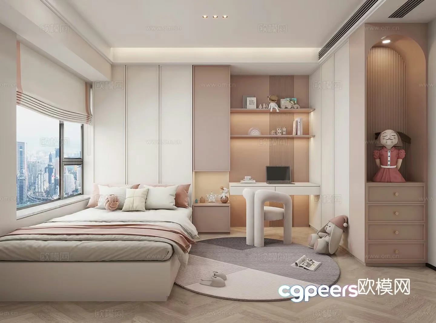 Cozy Modern Bedroom 3D Model – 8926 – CORONA Render