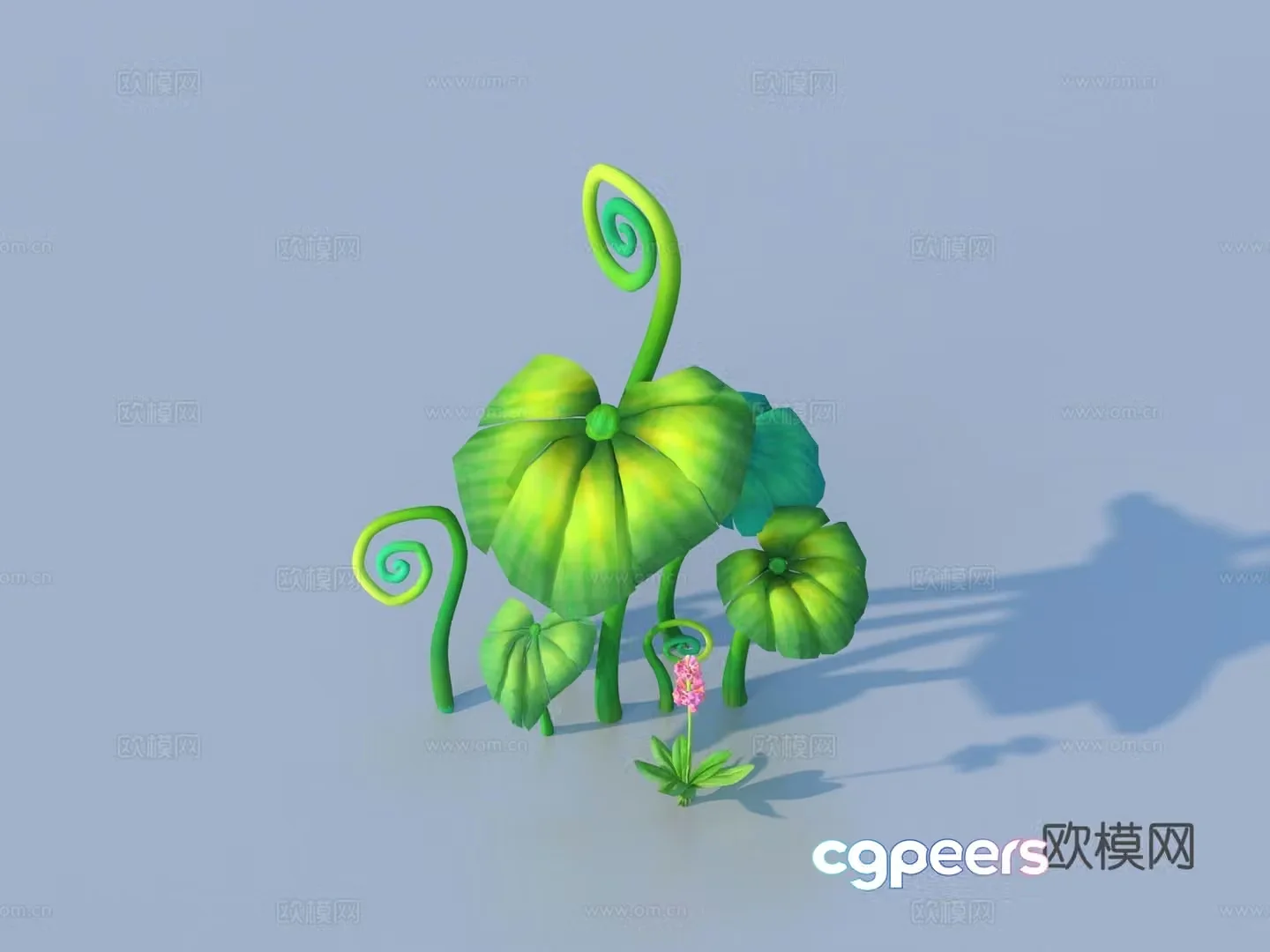 Cartoon Plants Shrub Flowers and Plants 3d Model
