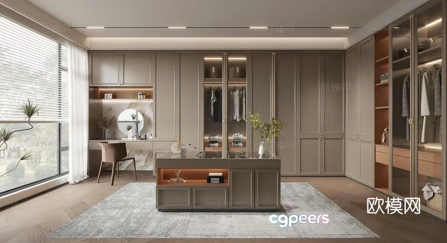 New Chinese style cloakroom 3D model
