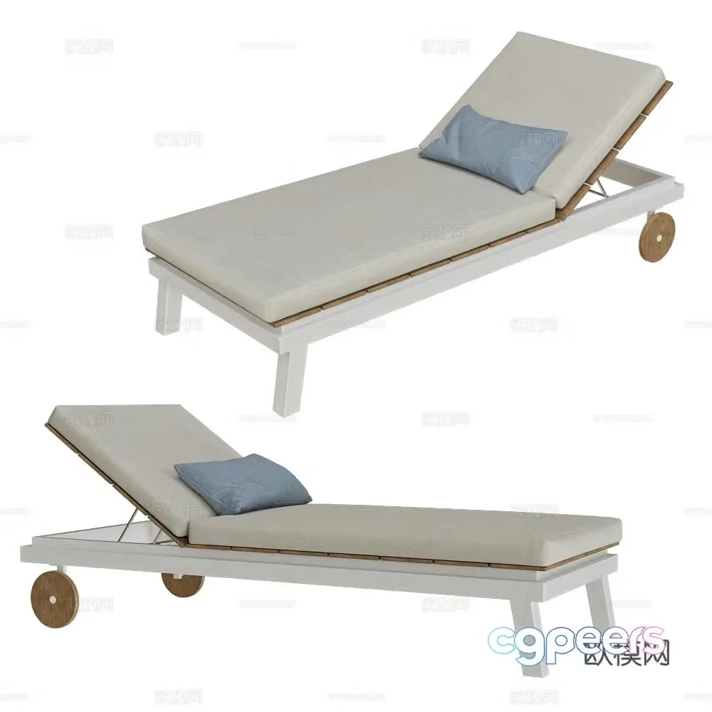 Braid modern outdoor lounge chair fabric lounge chair beach chair 3d model