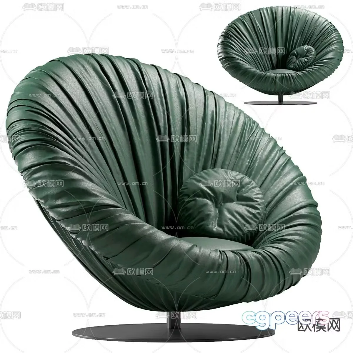 Leather sofa chair leisure chair 3d model