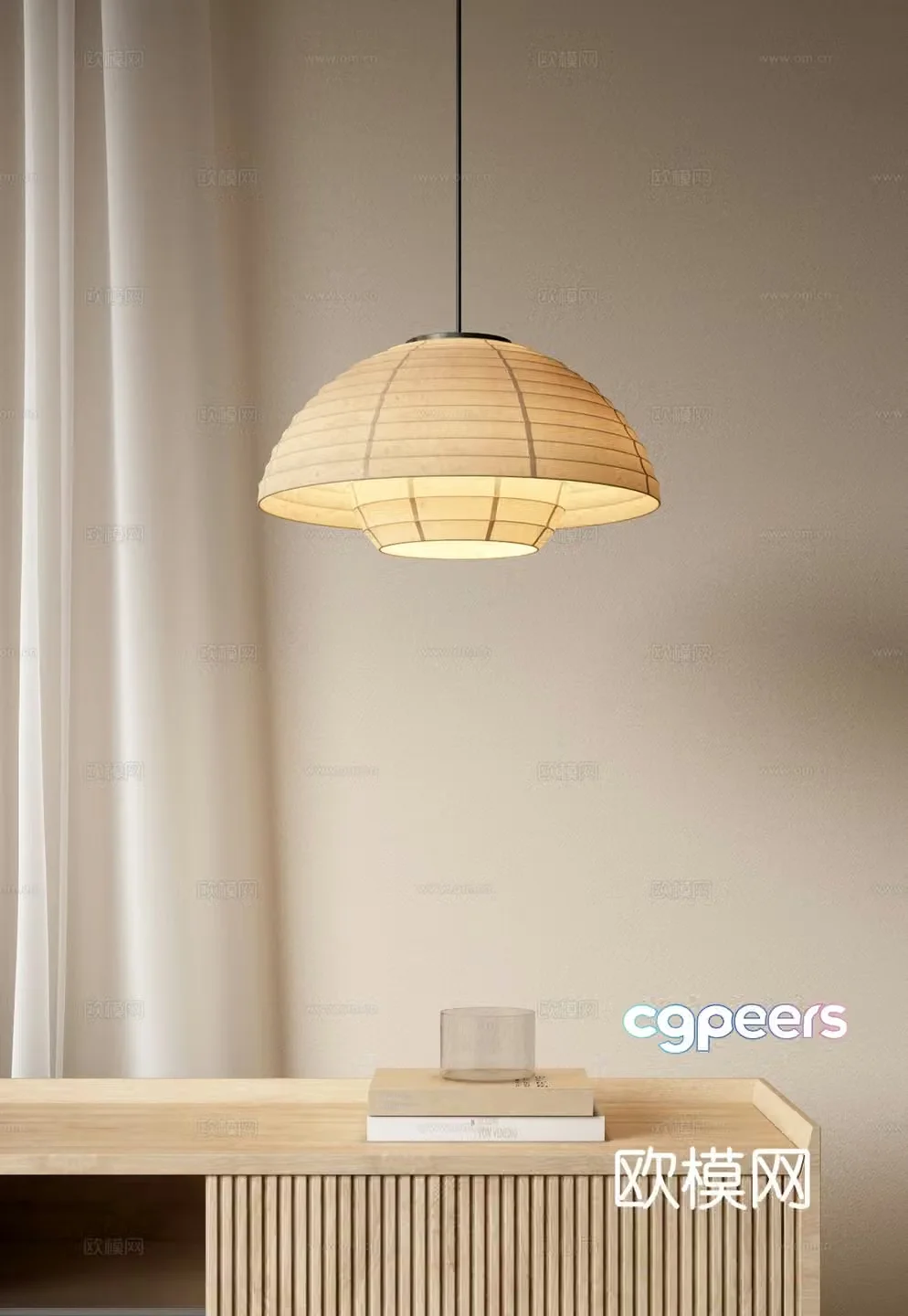 Wabi-sabi chandelier paper chandelier 3d model