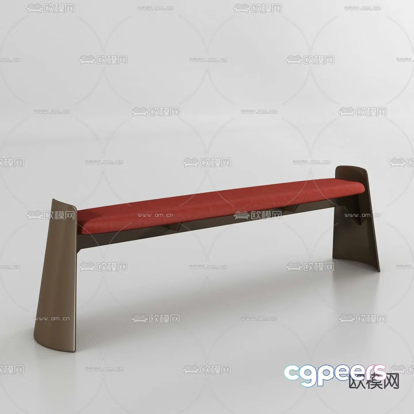 bed end stool footrest 3d model