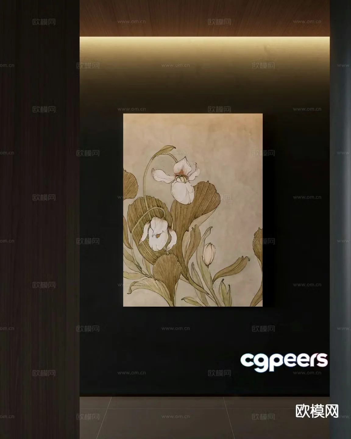 Wabi-sabi abstract painting texture painting hanging painting 3d model