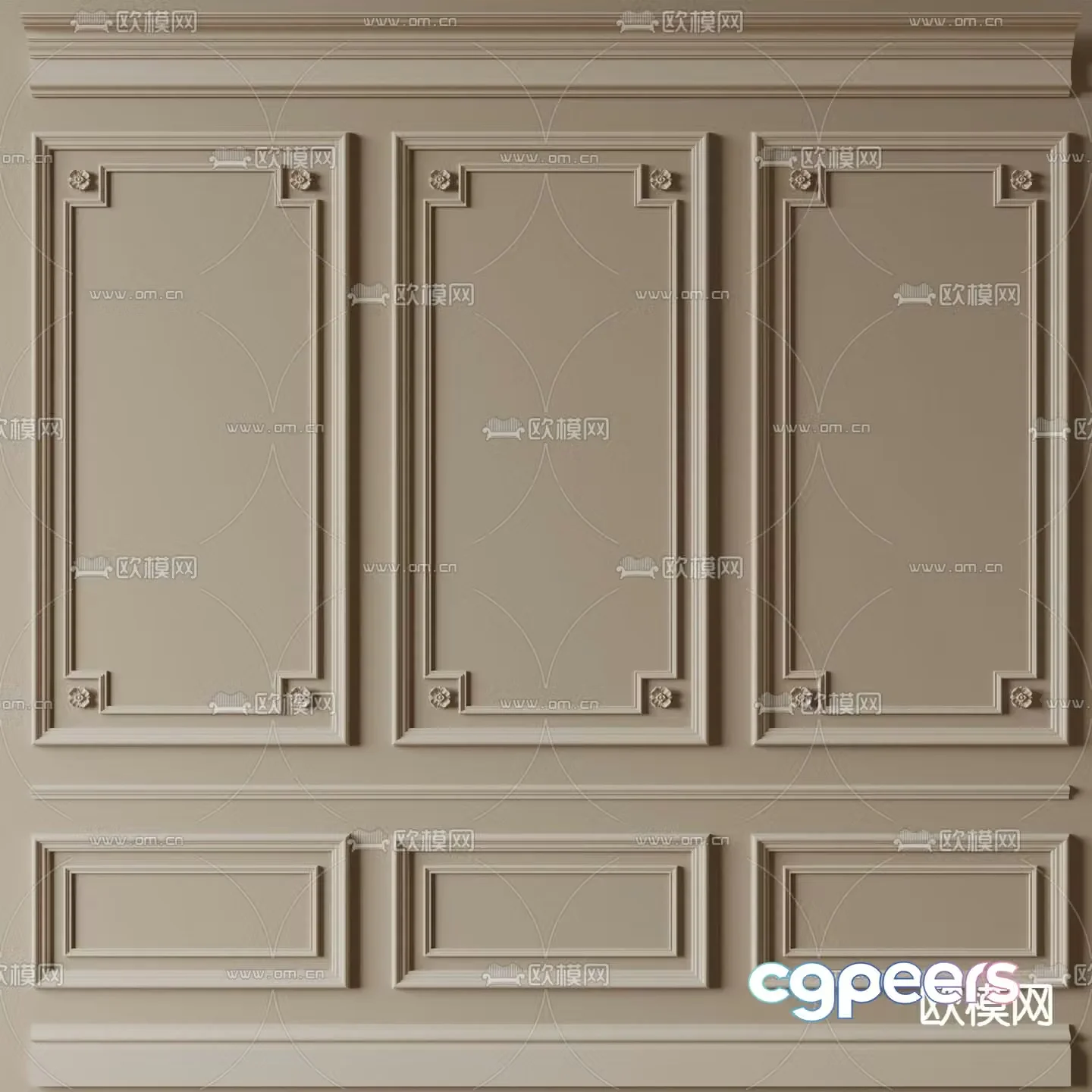 European-style lines gypsum line 3d model
